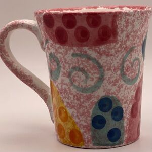 Renardi Vintage Mug | Hand Made in Mexico | Colorful Abstract Polka Dot Design